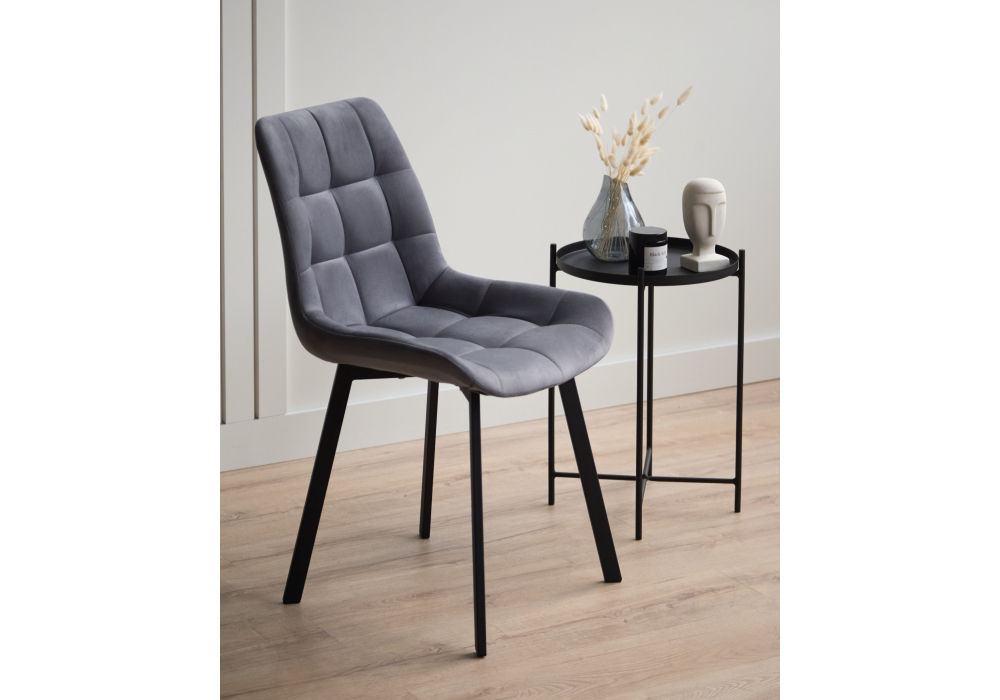 фото стул на металлокаркасе woodville челси п темно-серый (zd 995) / черный np 632459 | 220svet.ru