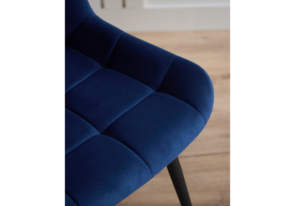 фото стул вращающийся на металлокаркасе woodville челси 360 к синий (zd 798) / черный 632534 | 220svet.ru