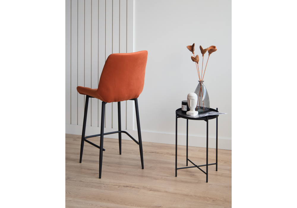 фото барный стул вращающийся woodville челси 360 терракотовый (zd 432) / черный 632577 | 220svet.ru