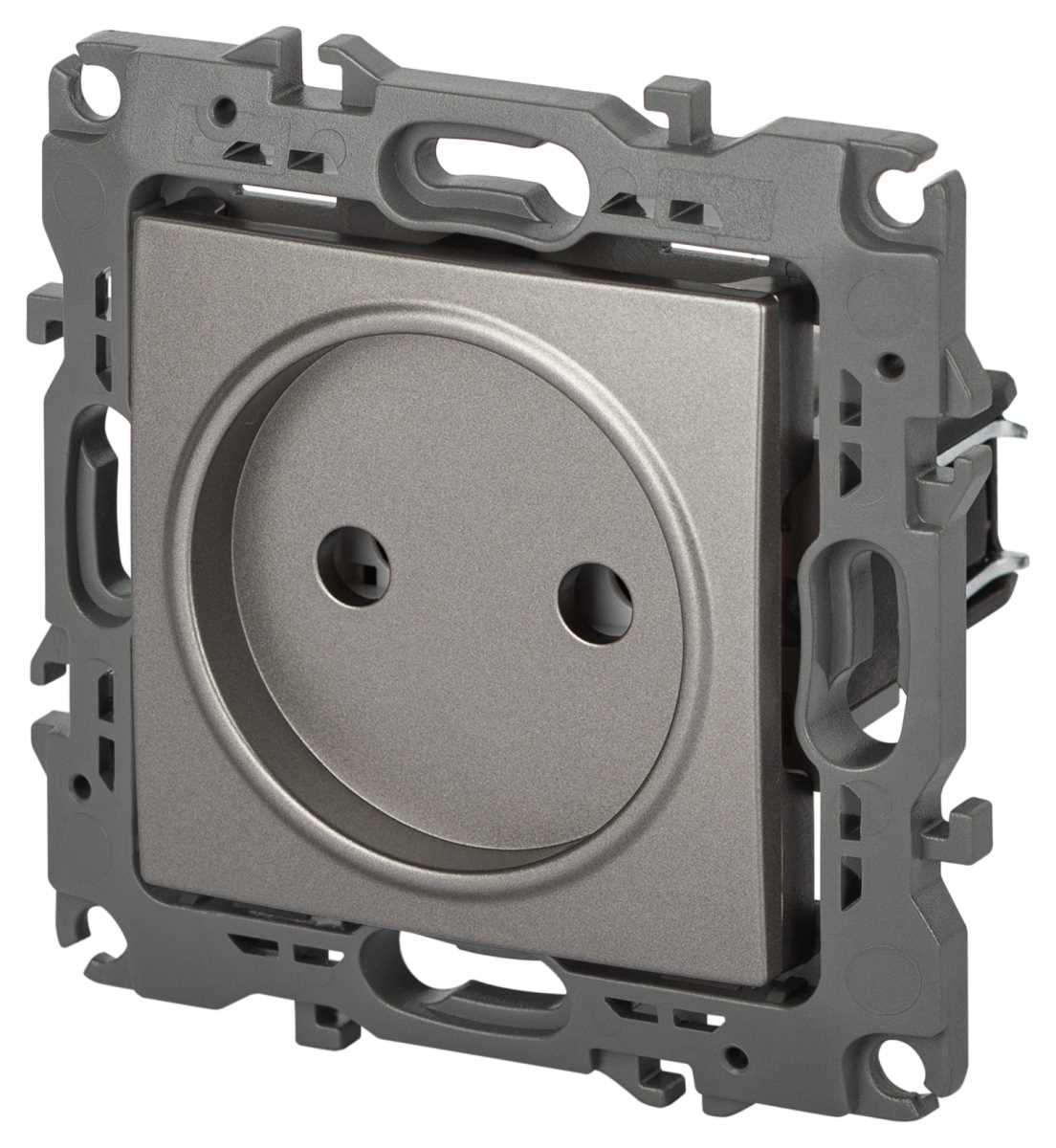 фото розетка эра серия 12 12-2105-16 2p 16а-250в титан б0065699 | 220svet.ru