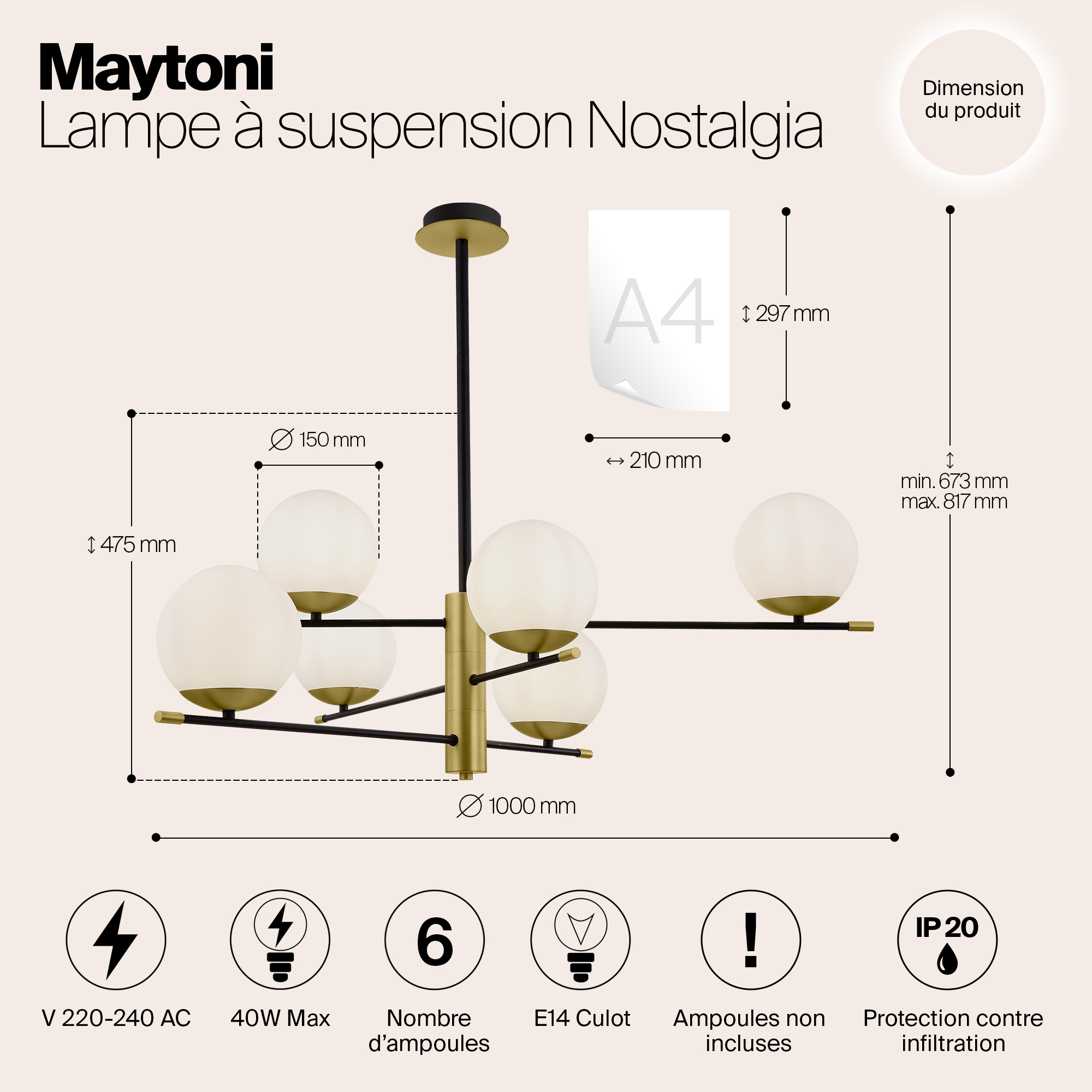 фото подвесной светильник maytoni nostalgia mod048pl-06g | 220svet.ru