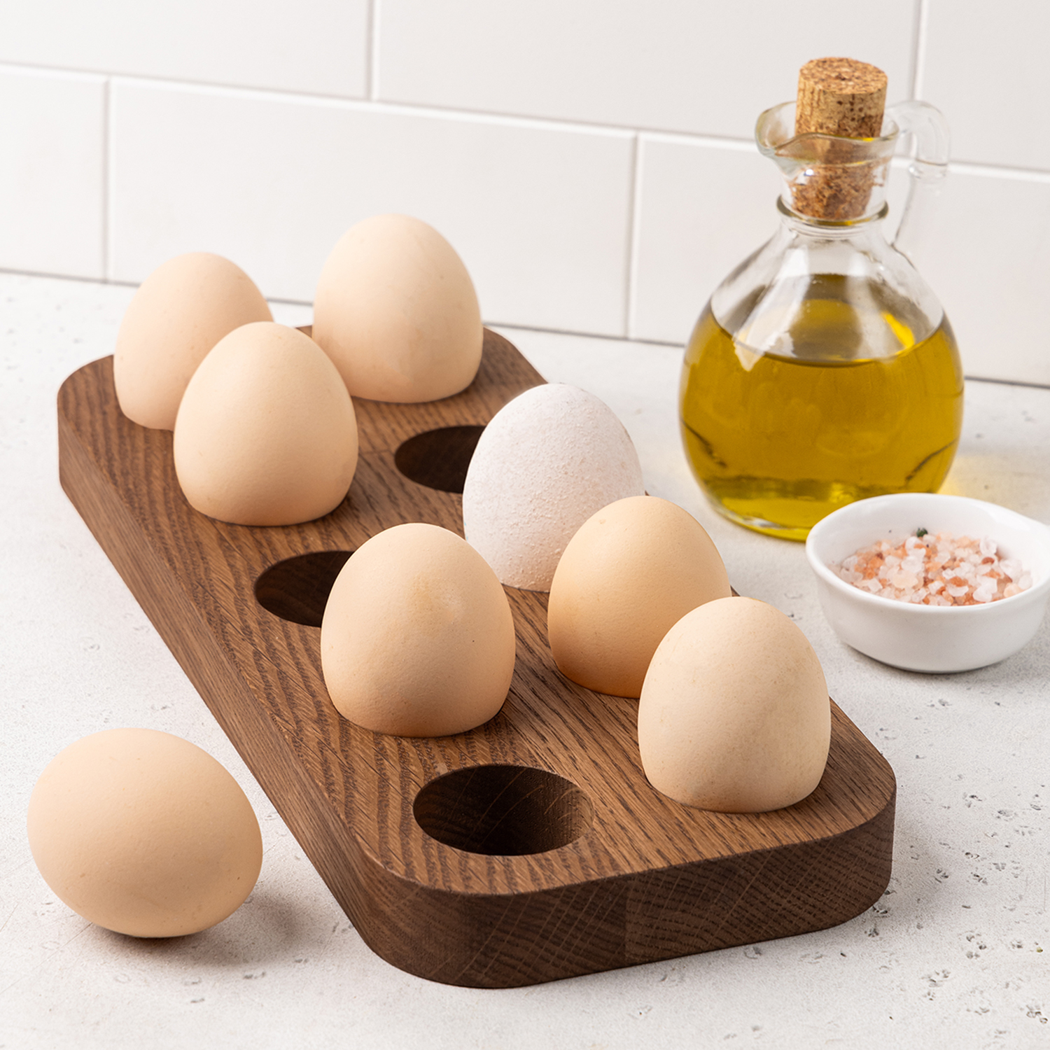 фото подставка для 10 яиц деревянная, дуб uneca | 220svet.ru