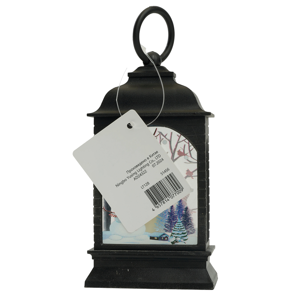 фото световая фигура свеча снеговик 1led (батарейки в компл), 12,5см, черный, lt128 | 220svet.ru