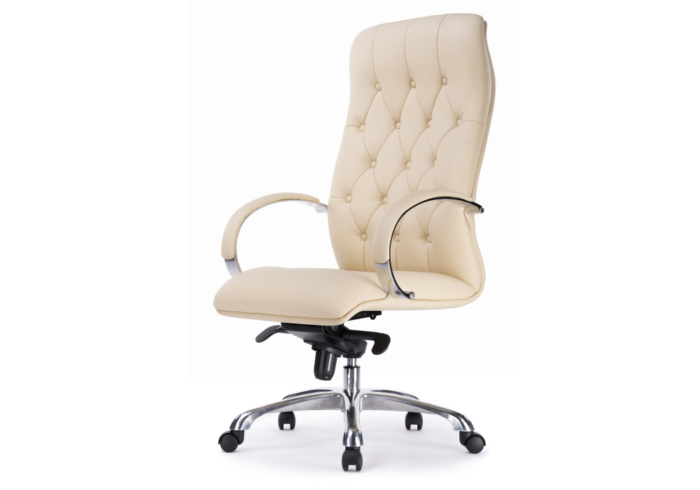 фото компьютерное кресло woodville osiris beige / satin chrome 15426 | 220svet.ru