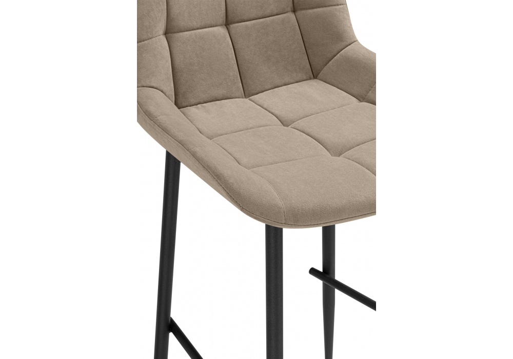 фото барный стул вращающийся woodville стронг латте велютто 08 / черный каркас 621039 | 220svet.ru