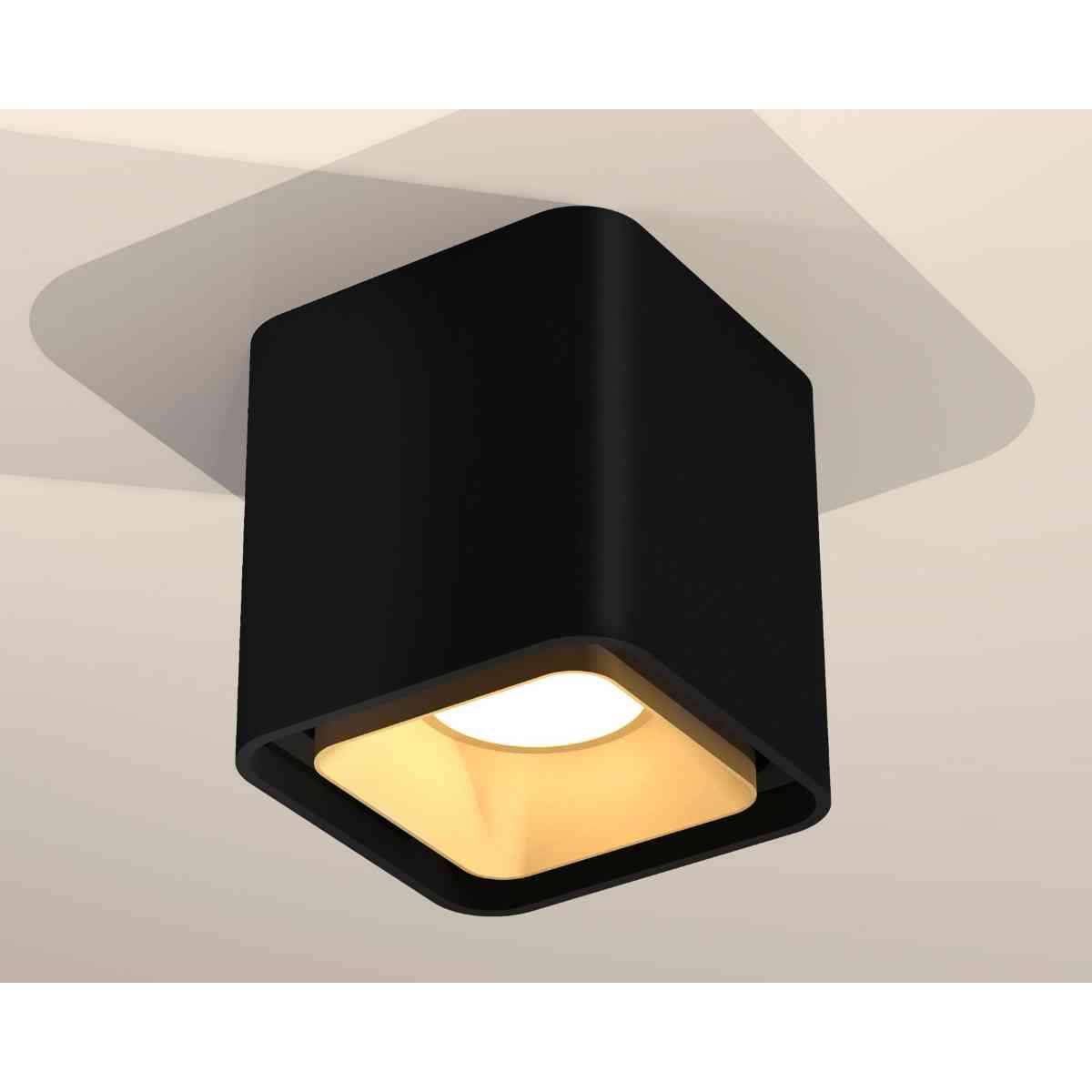 фото комплект накладного светильника ambrella light techno spot xs7841004 sbk/sgd черный песок/золото песок (c7841, n7704) | 220svet.ru