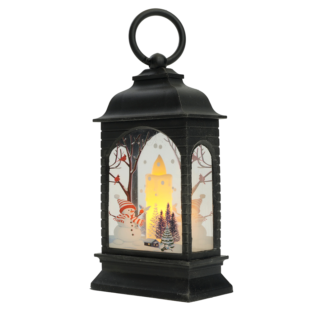 фото световая фигура свеча снеговик 1led (батарейки в компл), 12,5см, черный, lt128 | 220svet.ru