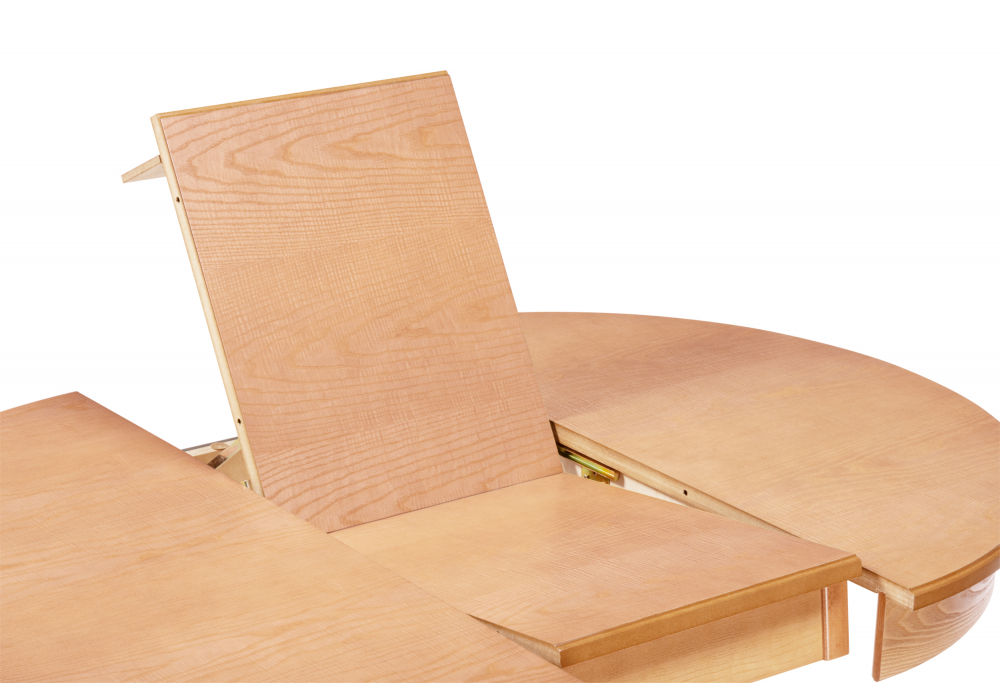 фото стол деревянный раскладной woodville орден 100(140)x100 круглый дуб 639326 | 220svet.ru