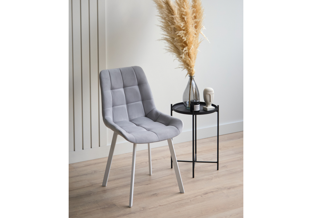 фото стул на металлокаркасе woodville челси п светло-серый (zd 960) / белый np 632444 | 220svet.ru