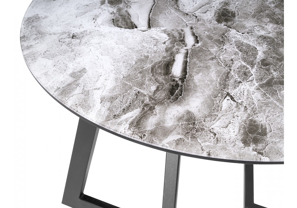 фото стол алингсос черная шагрень / мрамор серый | 220svet.ru