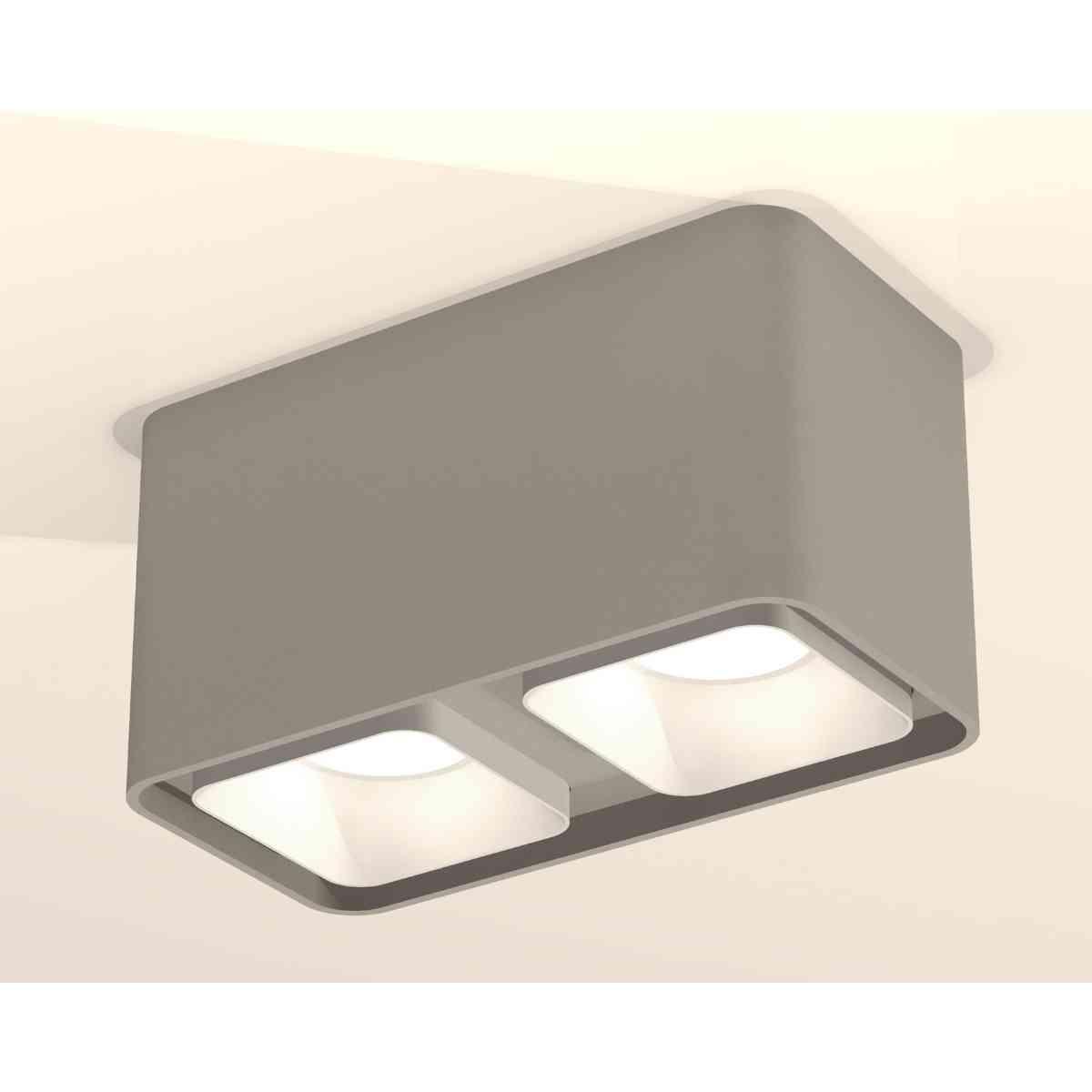 фото комплект накладного светильника ambrella light techno spot xs7852001 sgr/swh серый песок/белый песок (c7852, n7701) | 220svet.ru