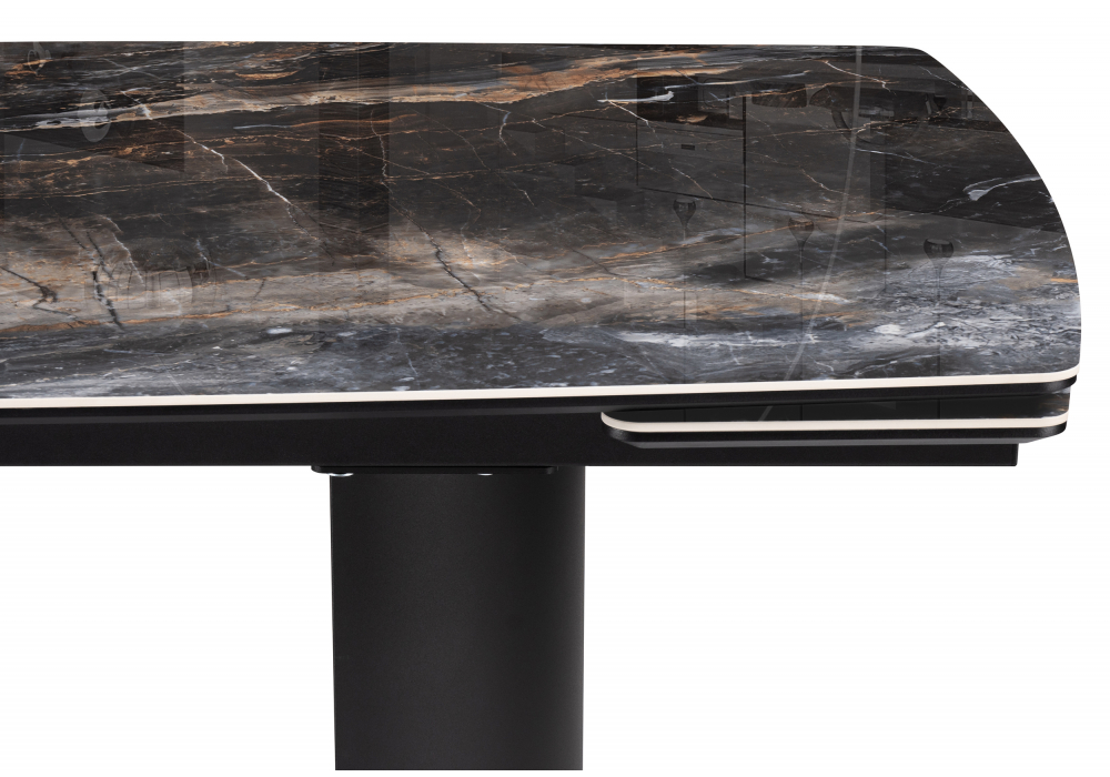 фото керамический стол раскладной woodville маре 200(260)х100х77 neodom titanium lawa nero / черный 588045 | 220svet.ru