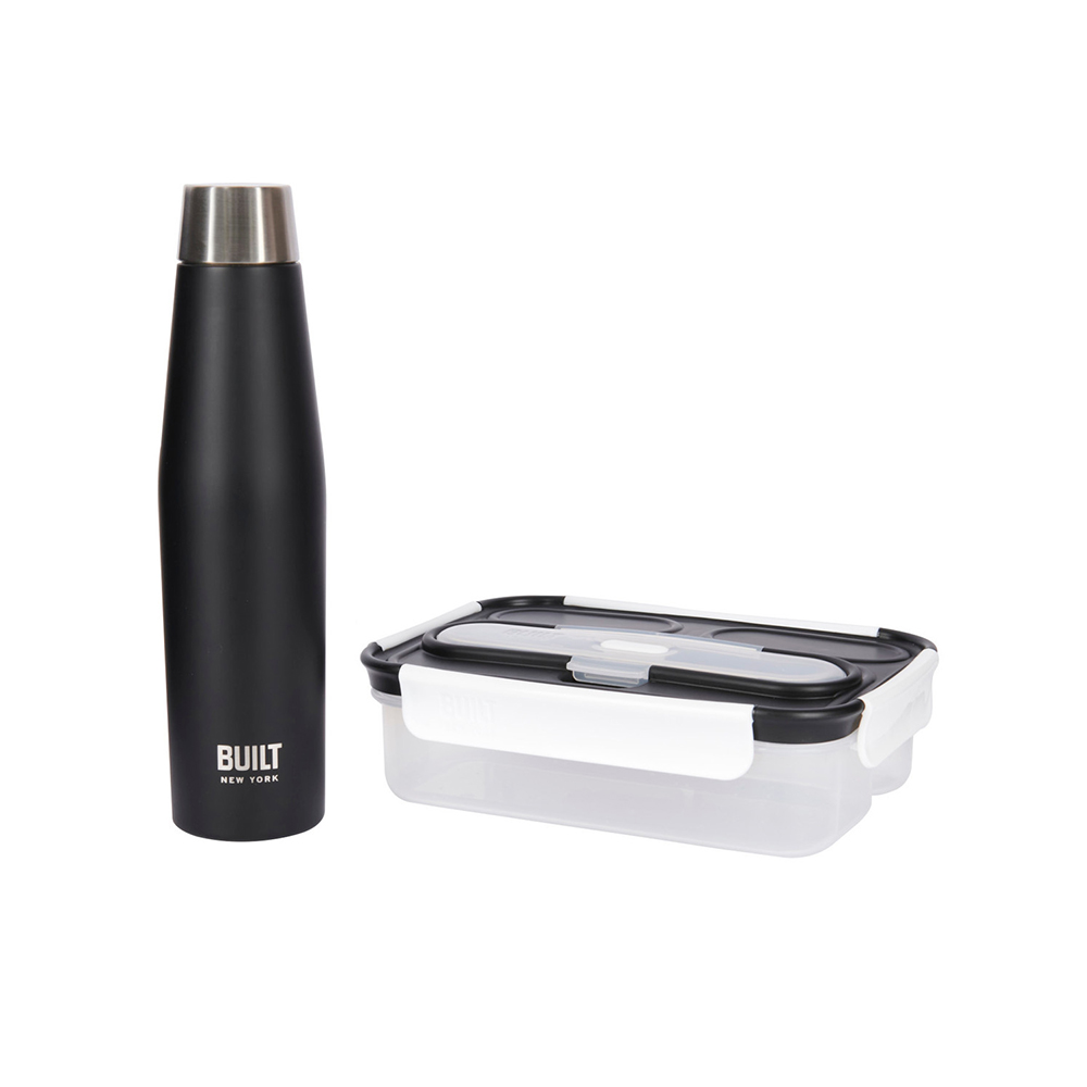 фото набор built (термобутылка 540 мл, ланч-бокс, нож, вилка, ложка) kitchen craft | 220svet.ru