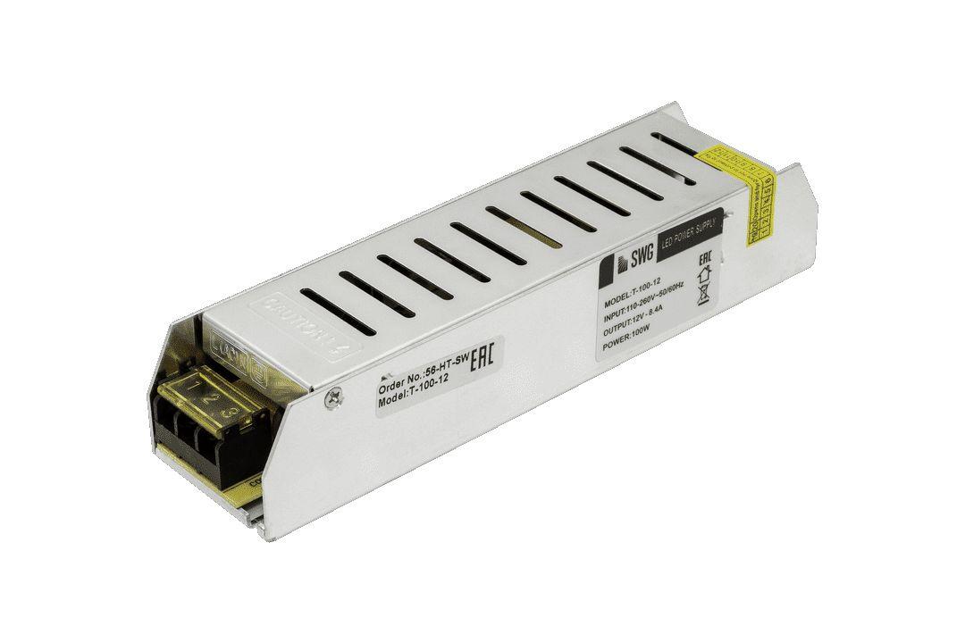 фото блок питания swg 12v 100w ip20 8,3a t-100-12 000273 | 220svet.ru