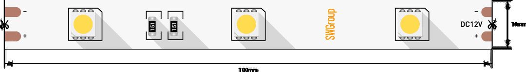 фото лента swg 7,2w/m  30led/m 5050smd дневной белый 5m swg530-12-7.2-nw-м 009259 | 220svet.ru