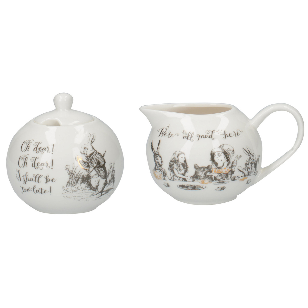фото набор сахарница и сливочник алиса в стране чудес v&a kitchen craft | 220svet.ru