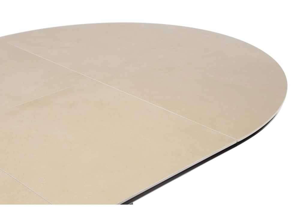 фото керамический стол раскладной woodville лорен 100(140) okara light yellow / черный 664692 | 220svet.ru