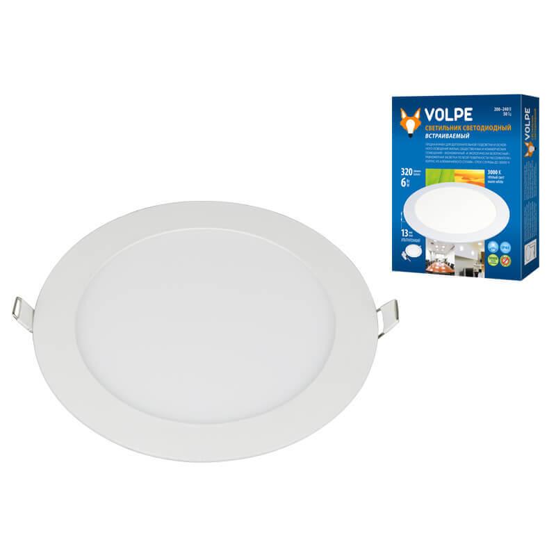 фото встраиваемый светодиодный светильник volpe ulp-q203 r120-6w/ww white ul-00003376 | 220svet.ru