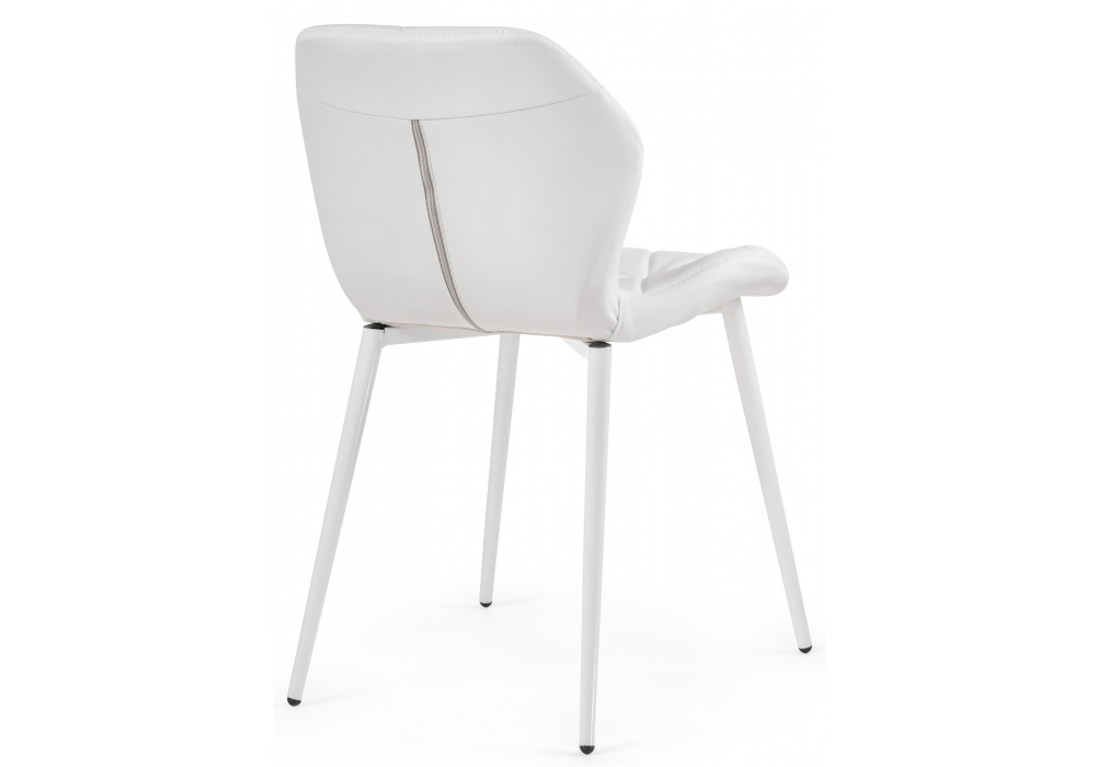 фото стул на металлокаркасе woodville вальд экокожа белый / белый глянец 464191 | 220svet.ru