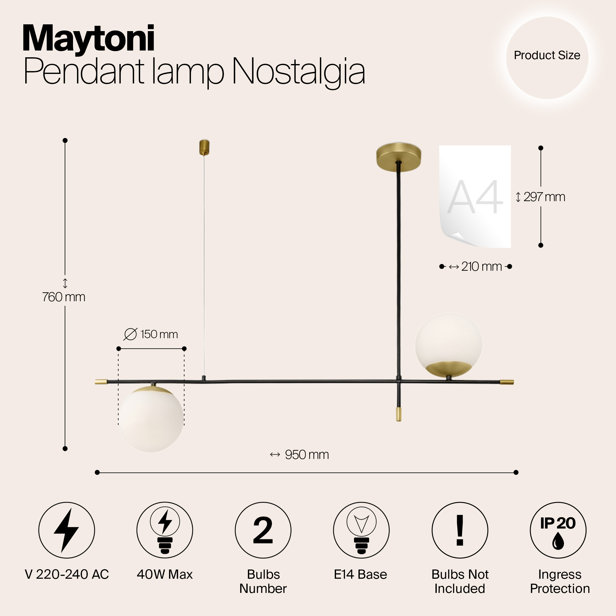 фото подвесной светильник maytoni nostalgia mod048pl-02g | 220svet.ru