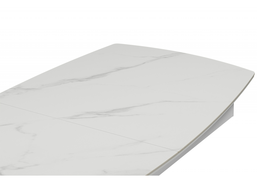 фото керамический стол раскладной woodville фестер 160(200)х90 snow white / белый 664930 | 220svet.ru