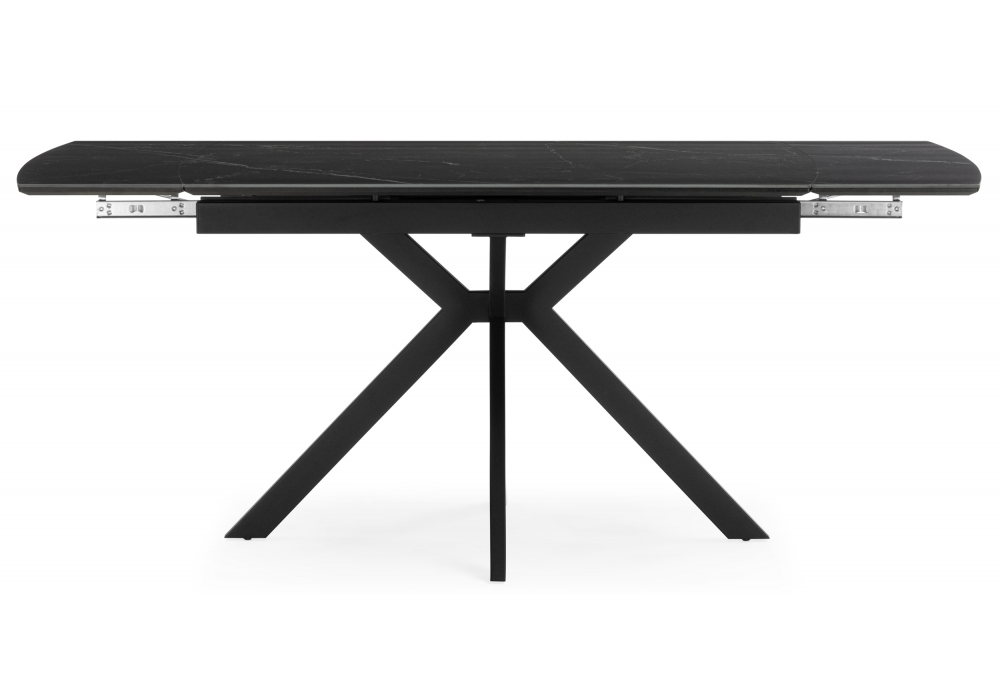 фото керамический стол раскладной woodville катчел-2 120(180)x80 черный 632673 | 220svet.ru