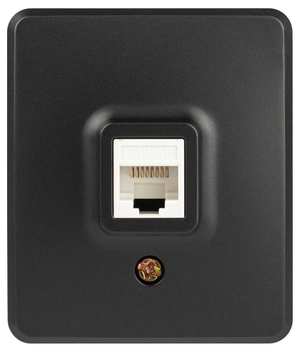 фото розетка эра эксперт 11-3203-05 информационная rj45 ip20 оу антрацит б0062988 | 220svet.ru
