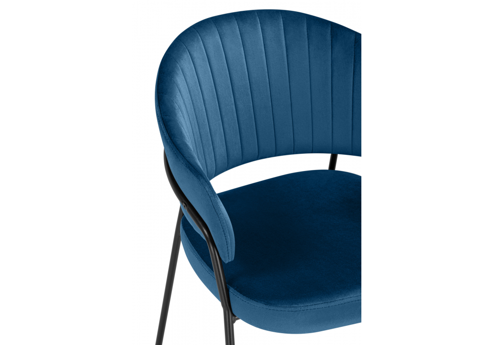 фото стул на металлокаркасе woodville лео синий (h-58) / черный 672327 | 220svet.ru