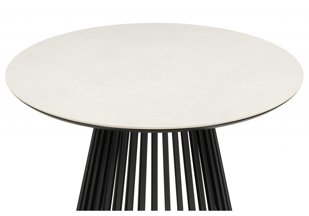 фото керамический стол woodville нэнси 90 carmen light grey / черный 625913 | 220svet.ru