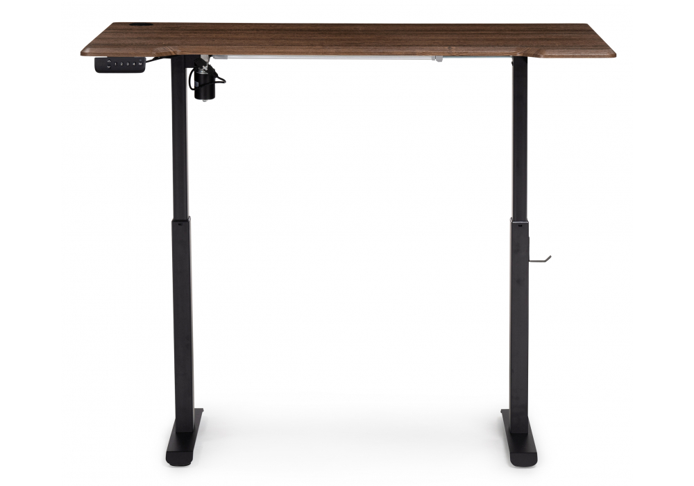 фото компьютерный стол с механизмом подъема 140х80х75 woodville маркос черный / кантри орех 578488 | 220svet.ru