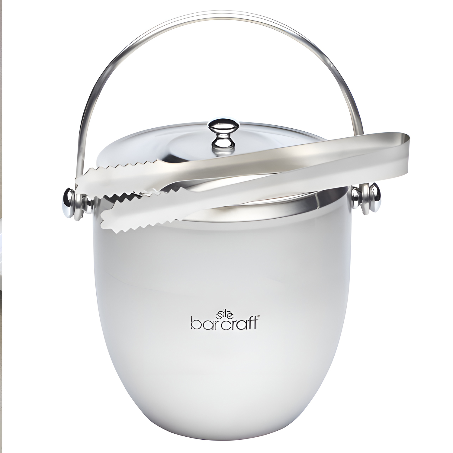 фото ведерко для льда с крышкой и щипцами barcraft из нерж/стали kitchen craft | 220svet.ru