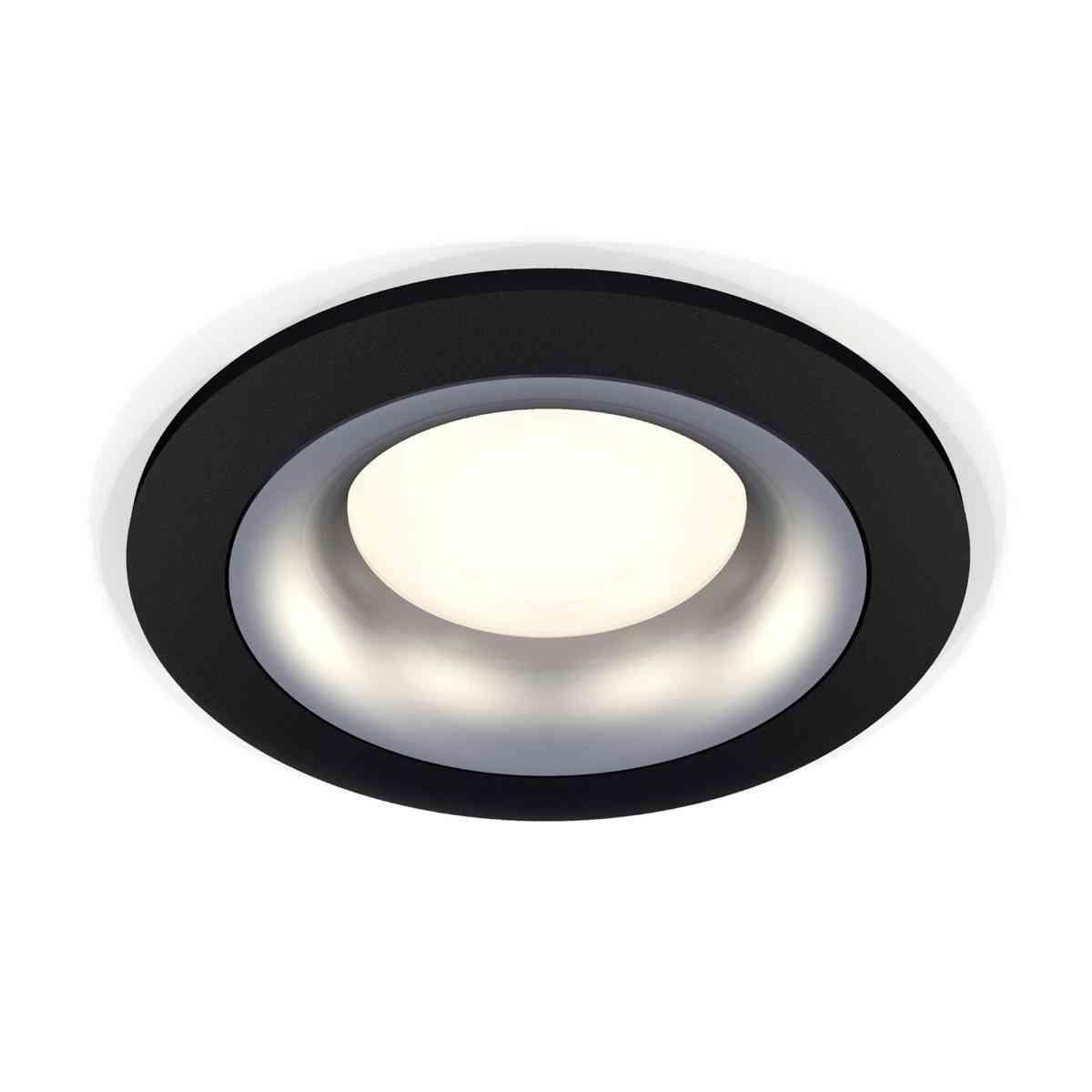 фото комплект встраиваемого светильника ambrella light techno spot xc7622004 sbk/mch черный песок/хром матовый (c7622, n7013) | 220svet.ru