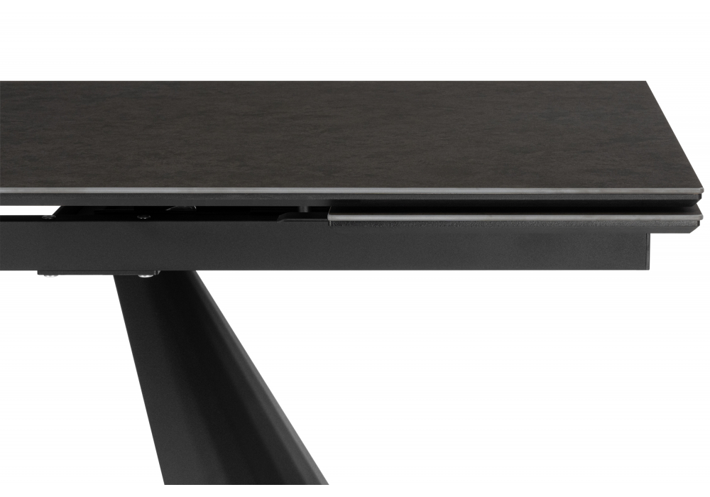 фото керамический стол раздвижной woodville шелтон 180(260)x90 massa ink gray / черный 621512 | 220svet.ru