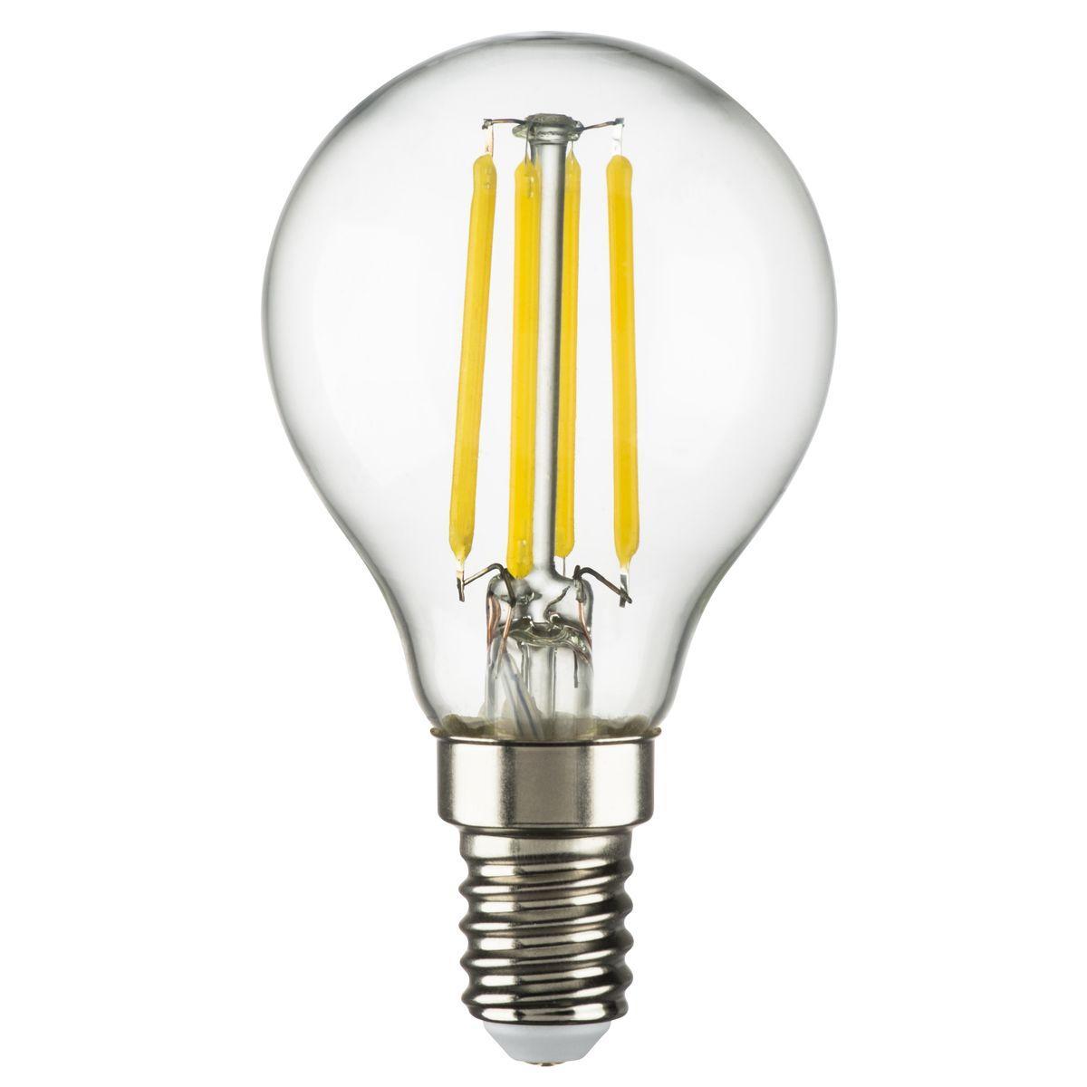 фото лампа светодиодная филаментная lightstar led filament e14 6w 4000k груша прозрачная 933804 | 220svet.ru
