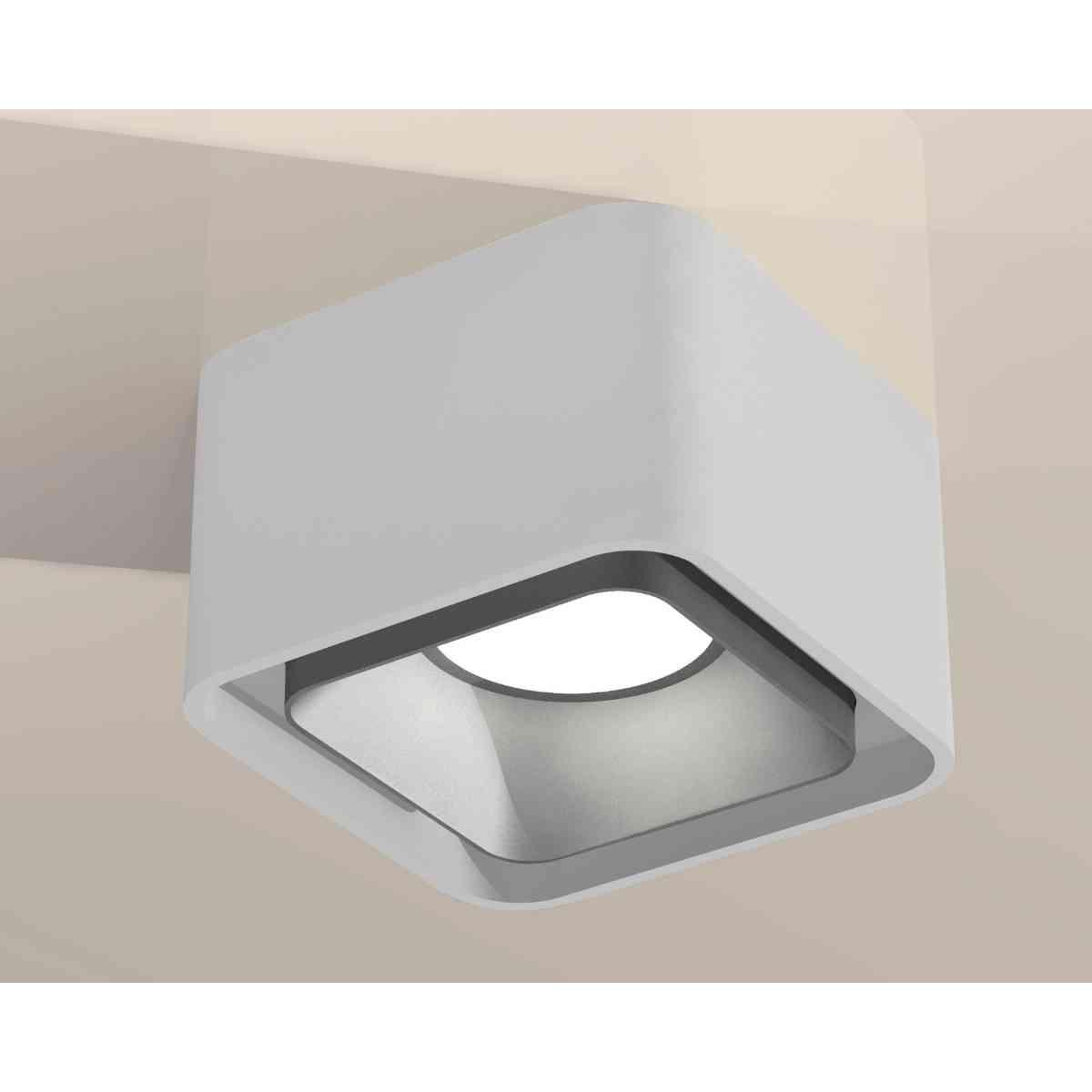 фото комплект накладного светильника ambrella light techno spot xs7832003 swh/ssl белый песок/серебро песок (c7832, n7703) | 220svet.ru