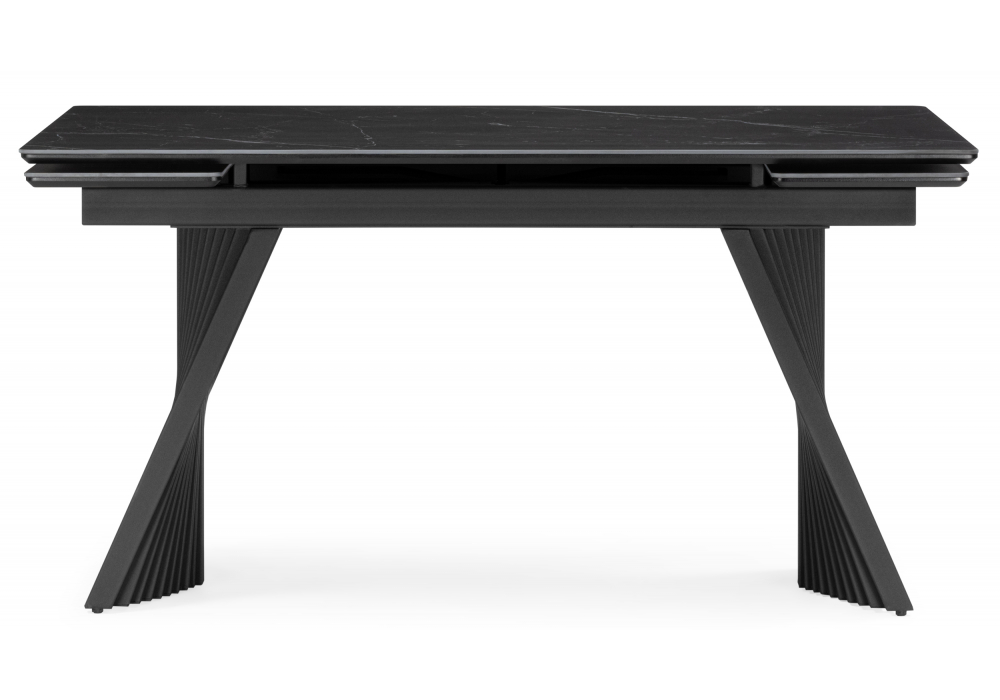 фото керамический стол 140(200)х80 раскладной woodville вейв shakespeare black / черный 626002 | 220svet.ru