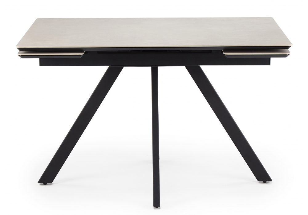 фото керамический стол раскладной 120(180)х80 woodville вилли сarmen light grey / черный 622898 | 220svet.ru