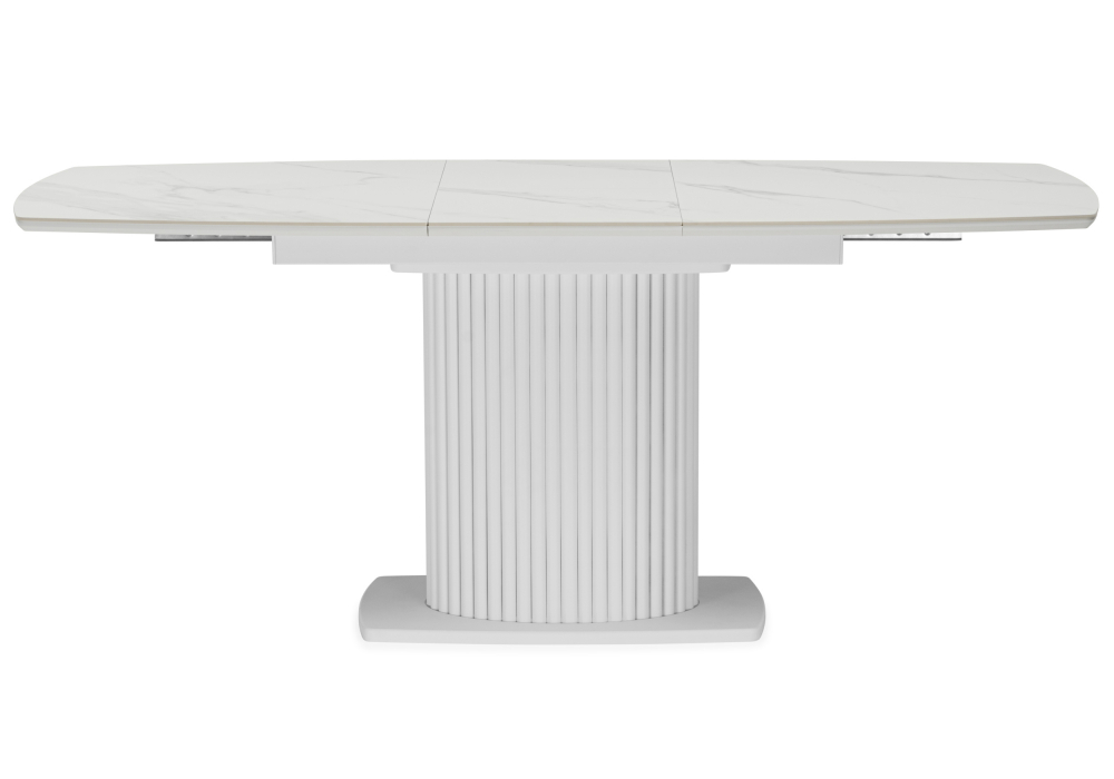 фото керамический стол раскладной woodville фестер 160(200)х90 snow white / белый 664930 | 220svet.ru