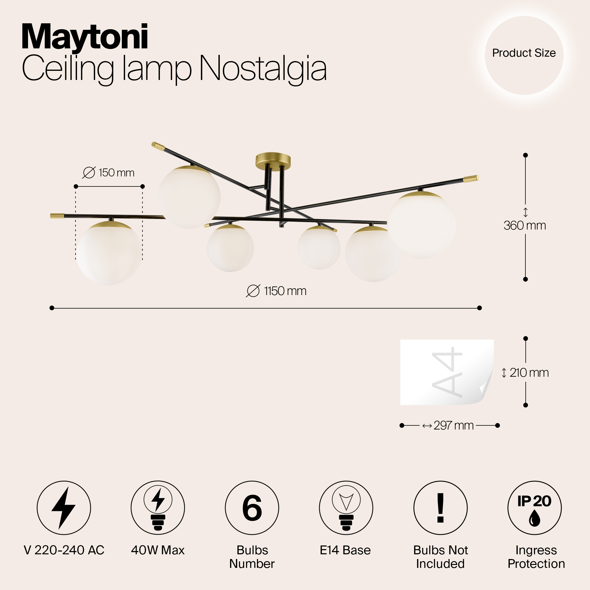 фото потолочная люстра maytoni nostalgia mod048cl-06g | 220svet.ru