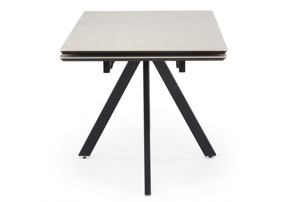 фото керамический стол раскладной 120(180)х80 woodville вилли сarmen light grey / черный 622898 | 220svet.ru