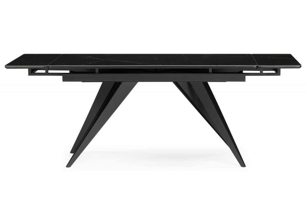 фото керамический стол 140(200)х80 раскладной woodville дарвин черный мрамор shakespeare black / черный 612206 | 220svet.ru