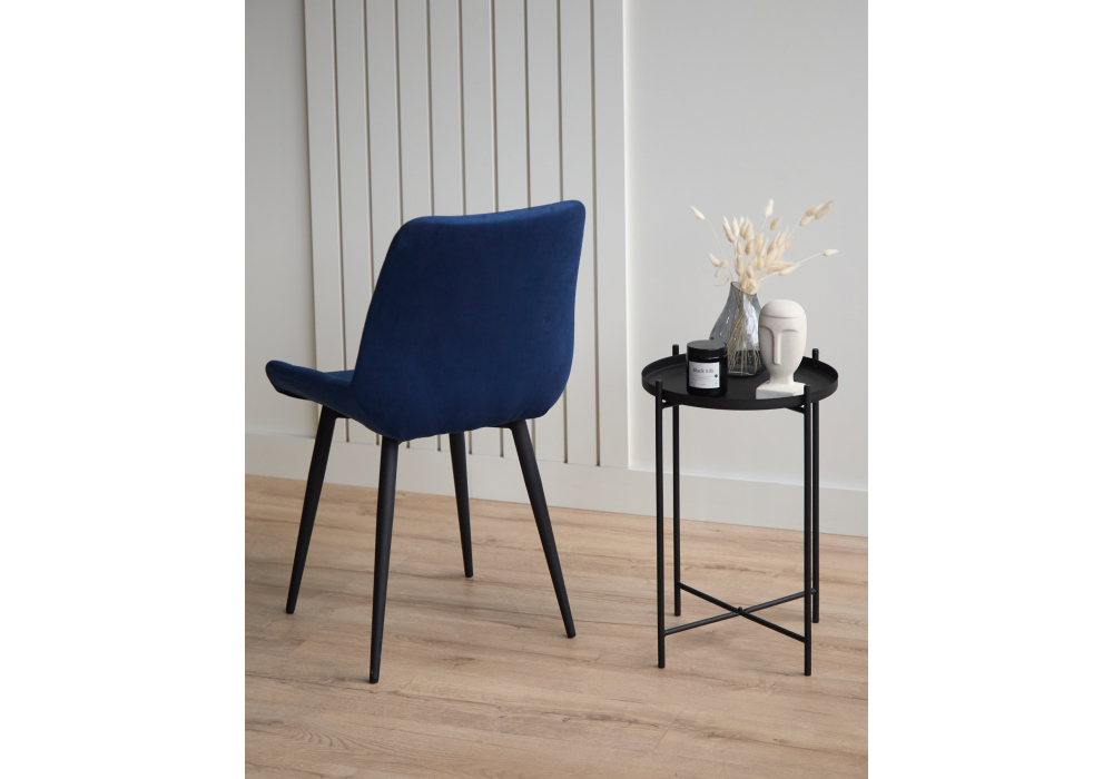 фото стул вращающийся на металлокаркасе woodville челси 360 к синий (zd 798) / черный 632534 | 220svet.ru