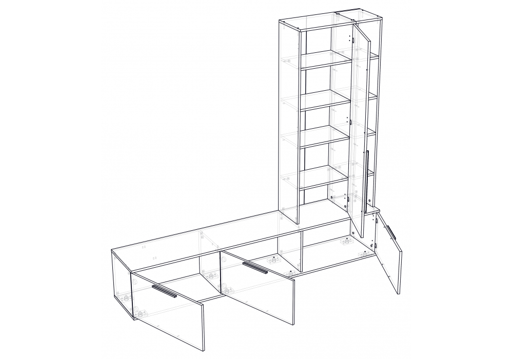 фото тв-тумба woodville филеста белый / дуб вотан 664895 | 220svet.ru