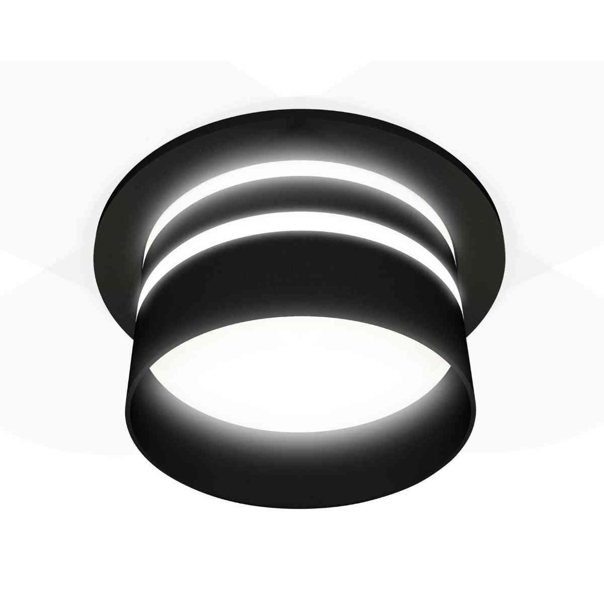 фото комплект встраиваемого светильника ambrella light techno spot xc7622042 sbk/fr черный песок/белый матовый (c7622, n7142) | 220svet.ru