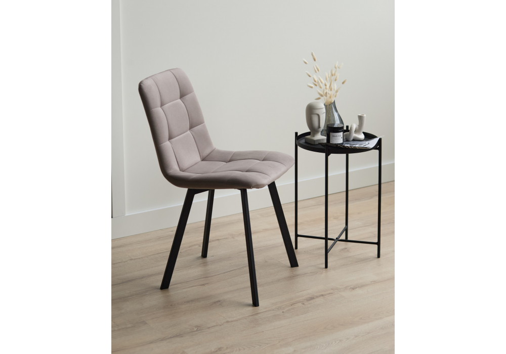 фото стул на металлокаркасе woodville чилли латте / черный 631634 | 220svet.ru