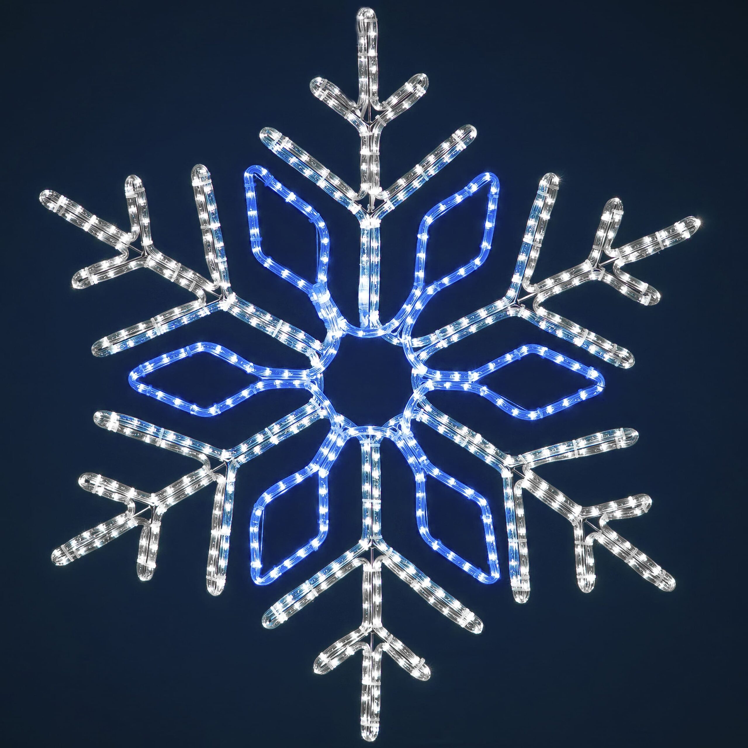 фото светодиодная снежинка кристалл бело-синяя дюралайт ip65 ltc lc-13096 | 220svet.ru