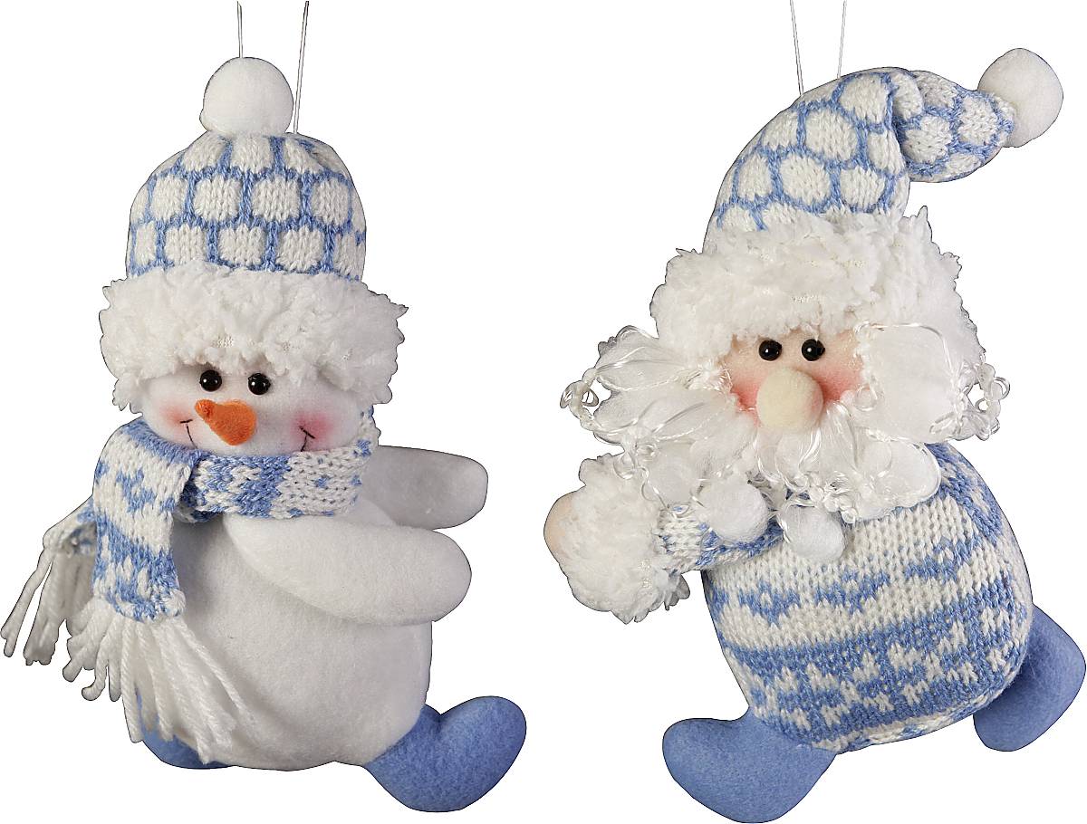 Снеговик и Дед Мороз — мягкие игрушки с эффектом антистресс