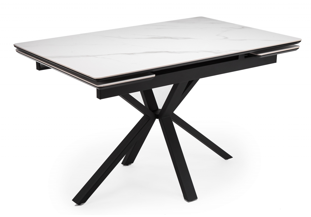 фото керамический стол раскладной 120(180)х80 woodville старлайт snow alpin / черный 622888 | 220svet.ru
