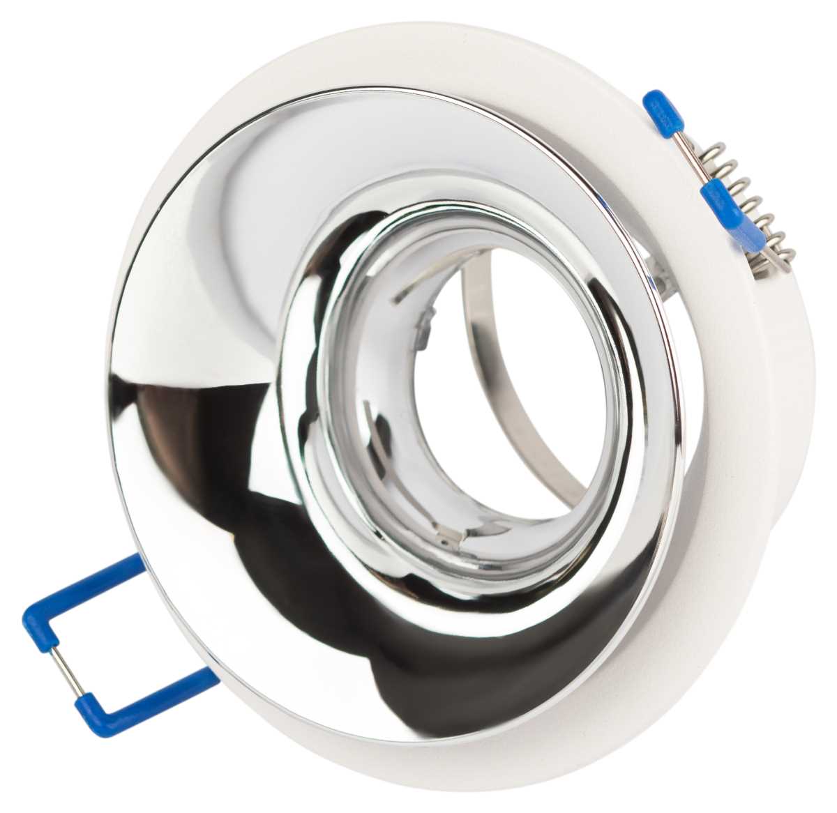 фото светильник встраиваемый декоративный эра kl103 wh/ch под лампу mr16 gu5.3 белый/хром б0056353 | 220svet.ru