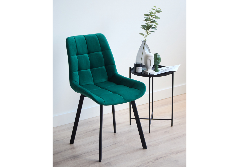 фото стул на металлокаркасе woodville челси п зеленый / черный np 632512 | 220svet.ru